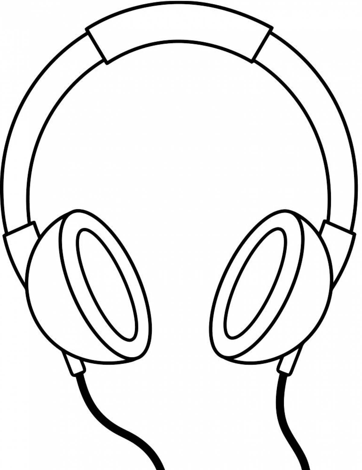 Creative headphone coloring page