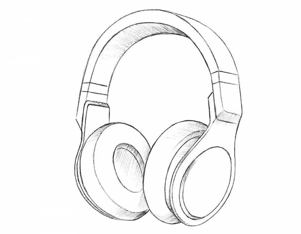 Multicolored headphone coloring pages