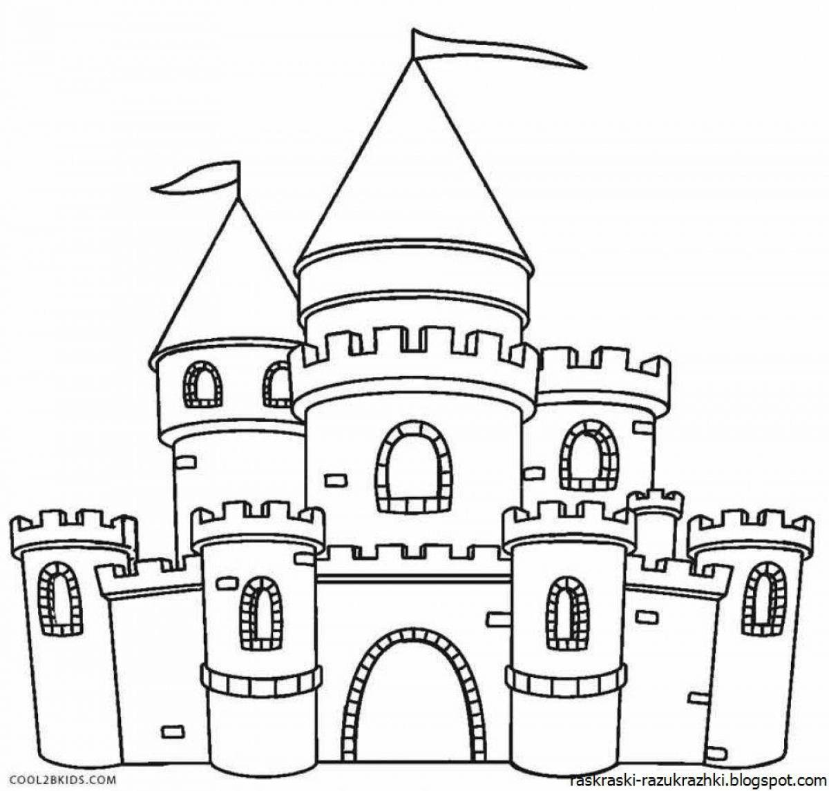 Раскраска очаровательный замок для детей