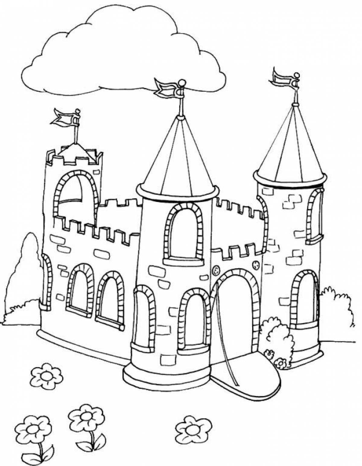 Роскошный замок раскраски для детей