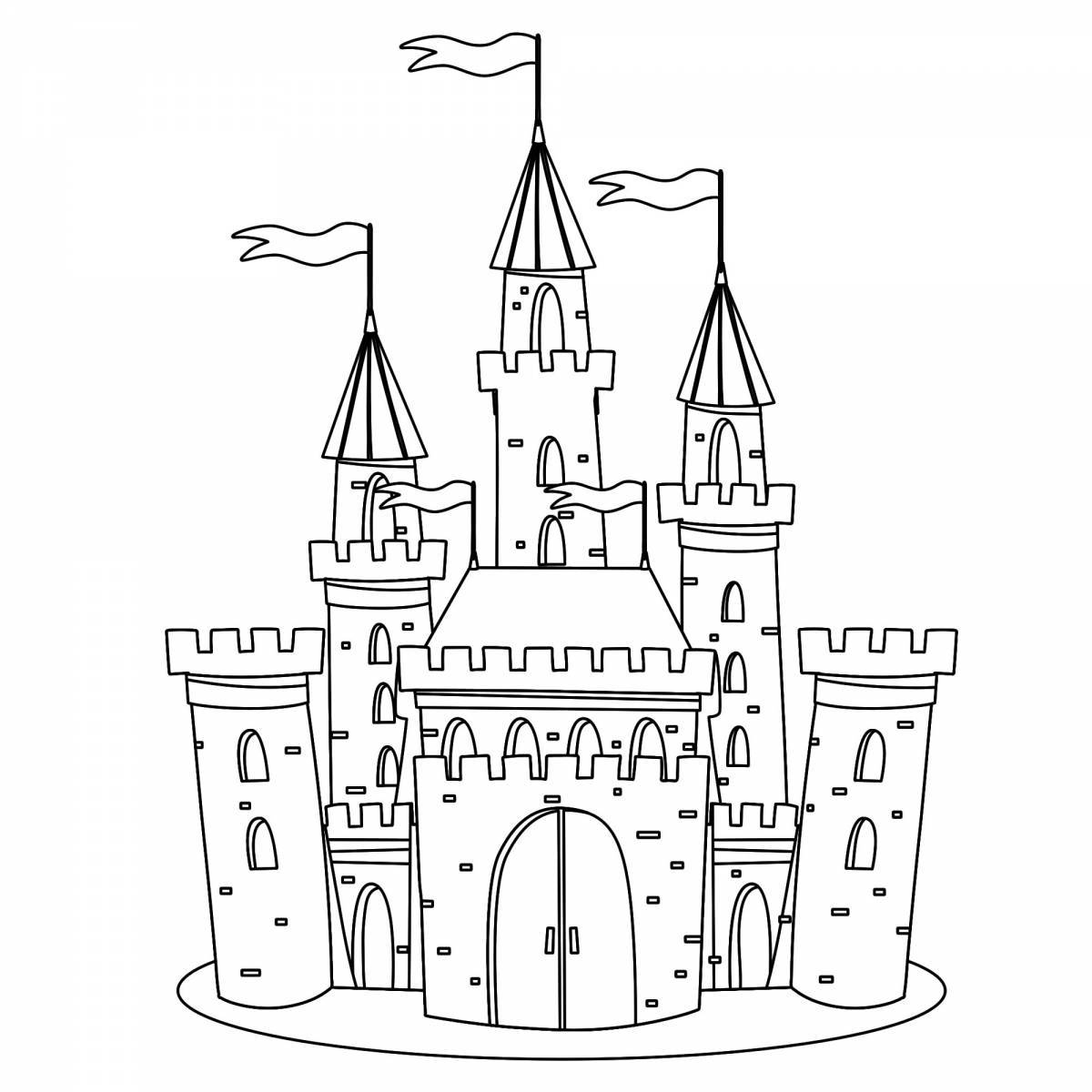 Раскраска королевский замок для детей