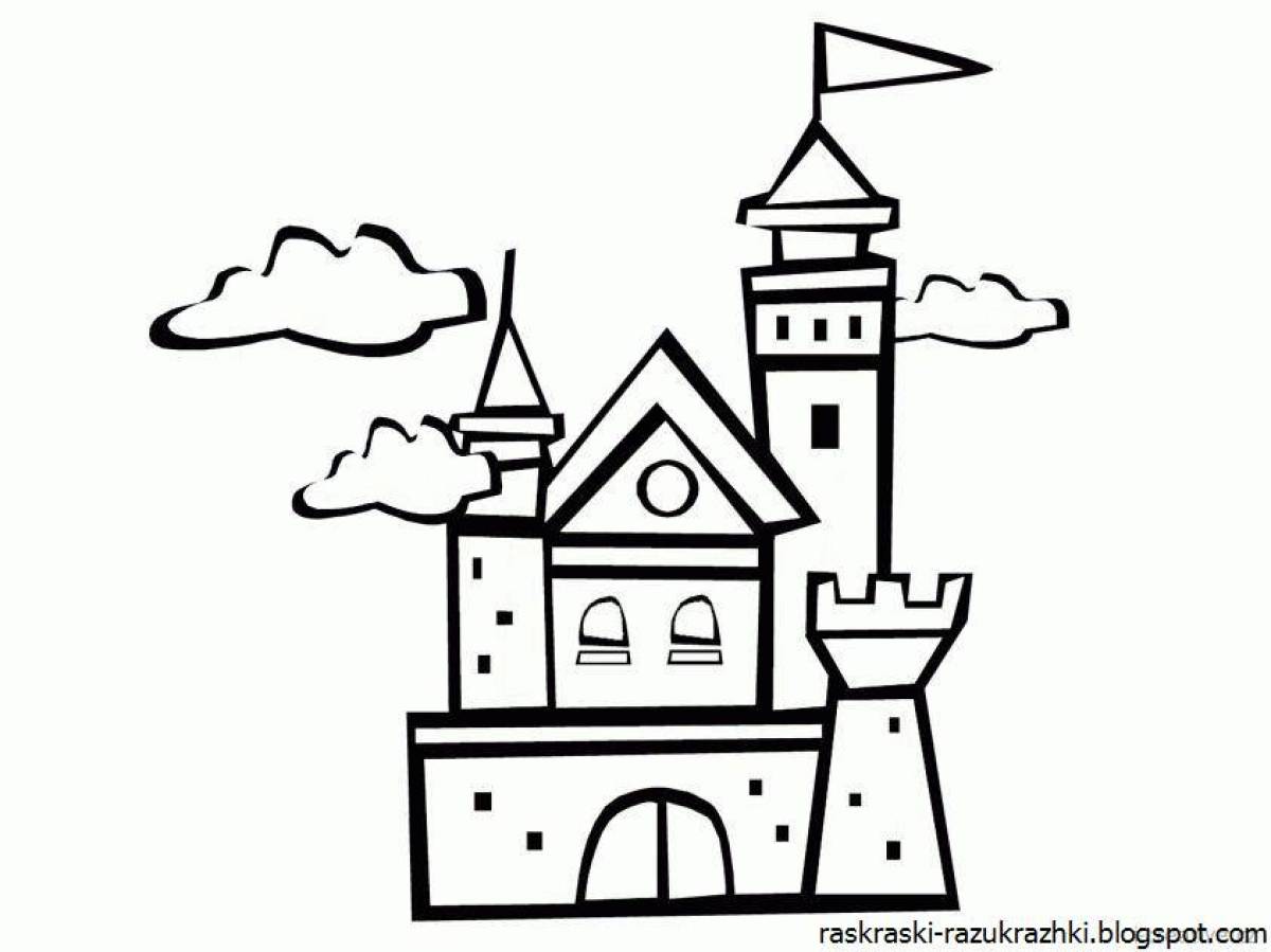 Luxury castle coloring book for kids