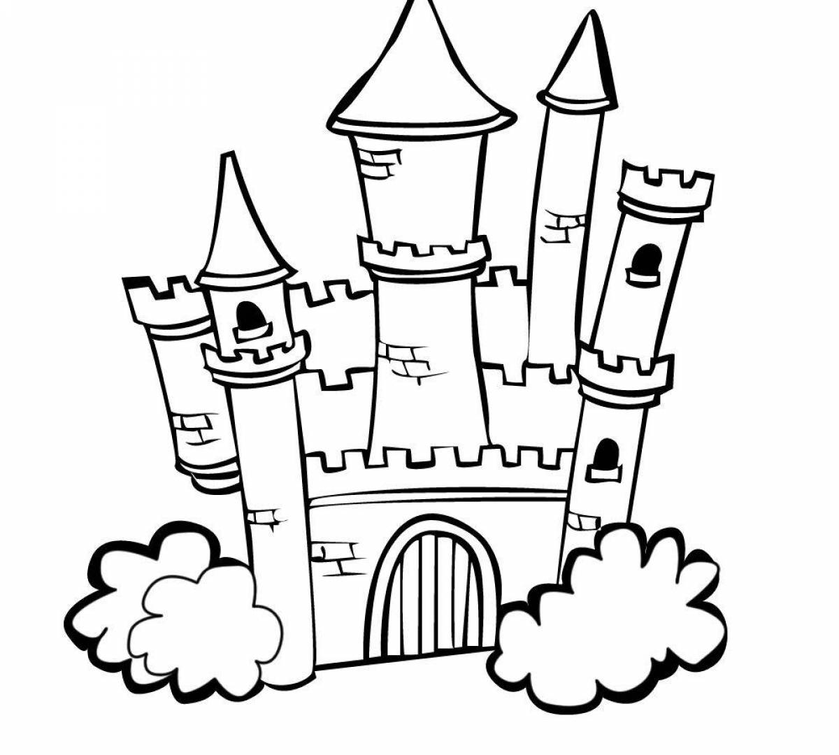 Раскраска очаровательный замок для детей
