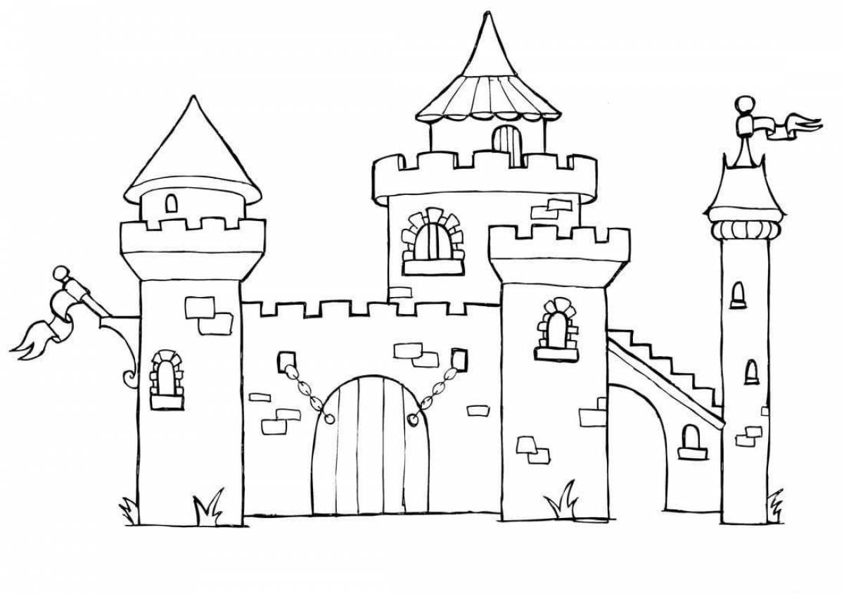 Чудесный замок раскраски для детей