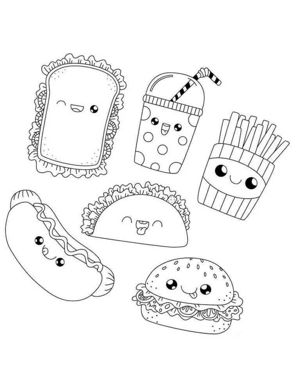 Food coloring page bright ooty lalafanfan