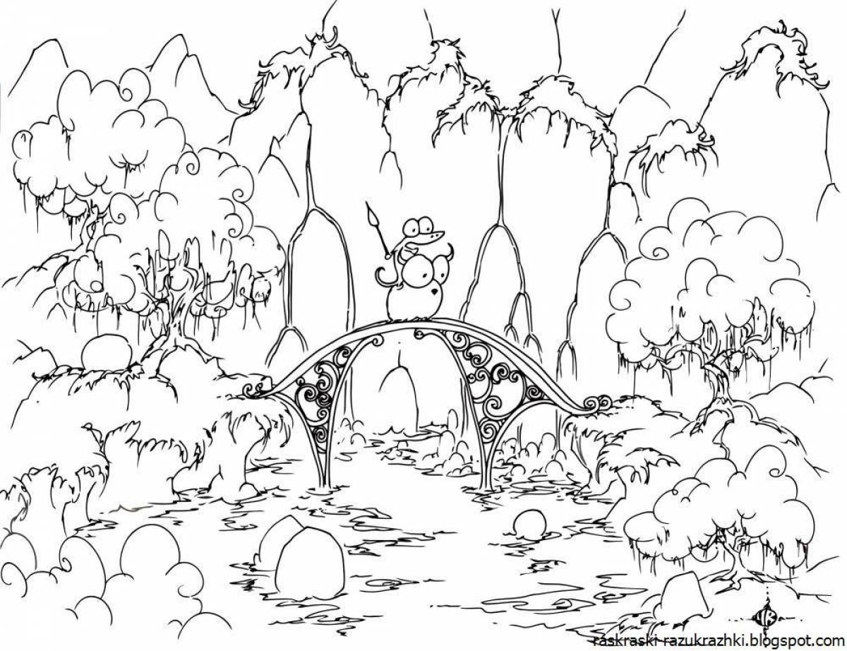 Children's happy forest coloring book