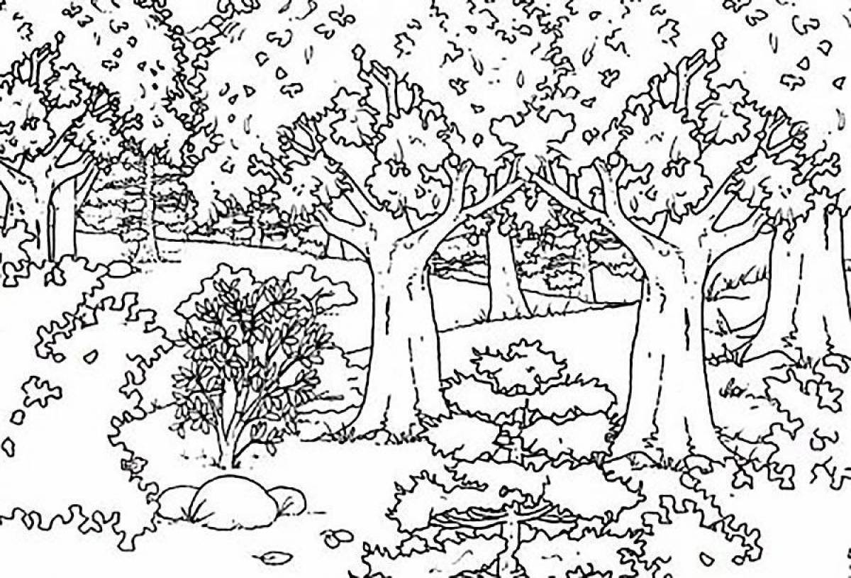 Joyful forest coloring book for kids