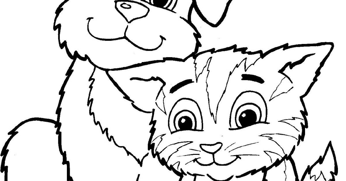 Funny dog ​​and cat coloring book