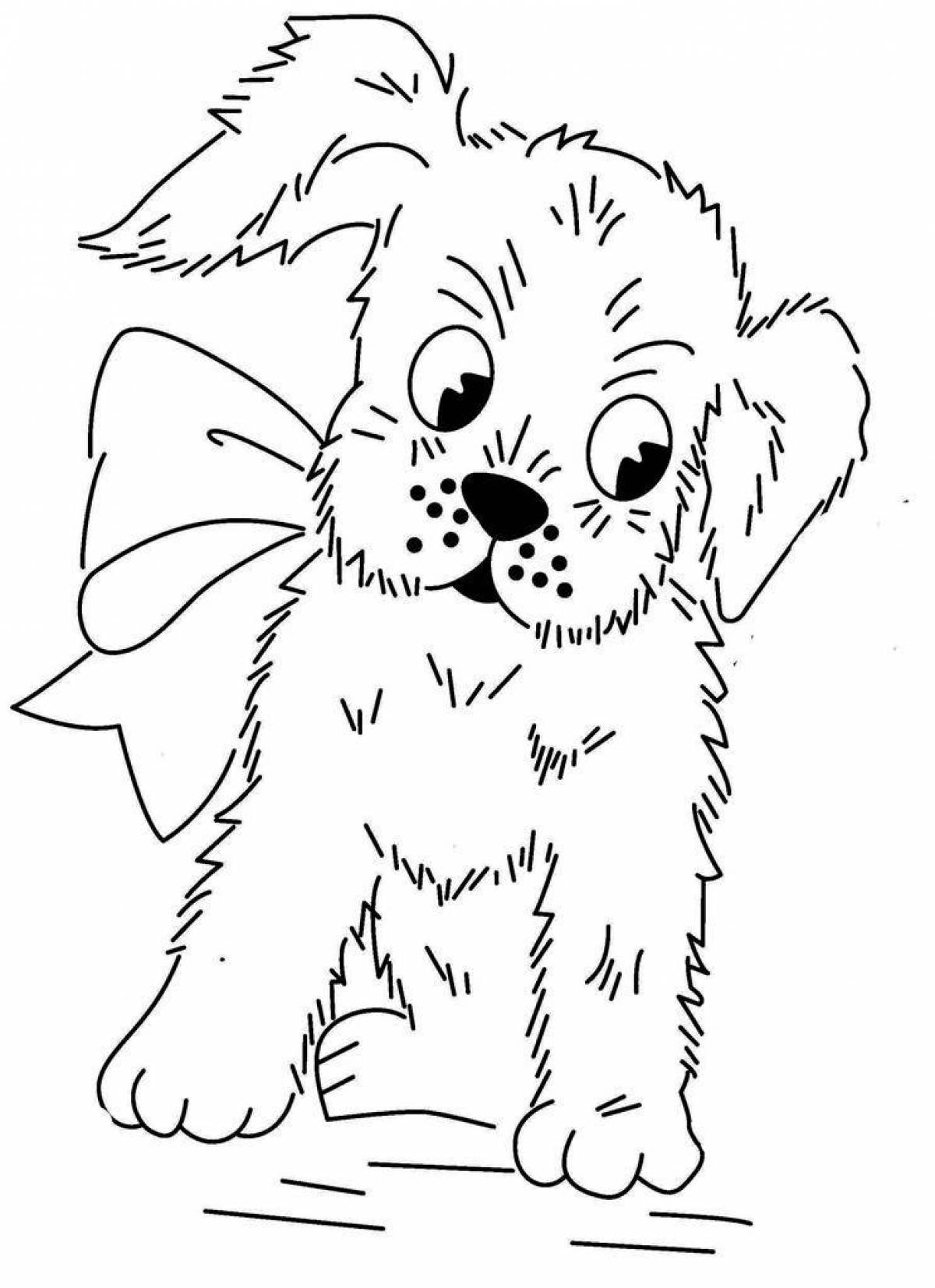 Animated dog and cat coloring page