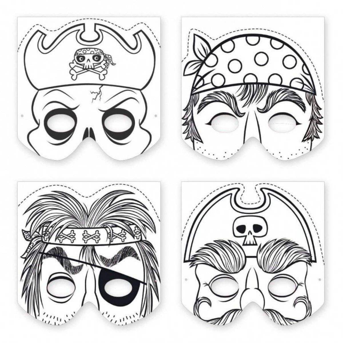 Exciting mask coloring page