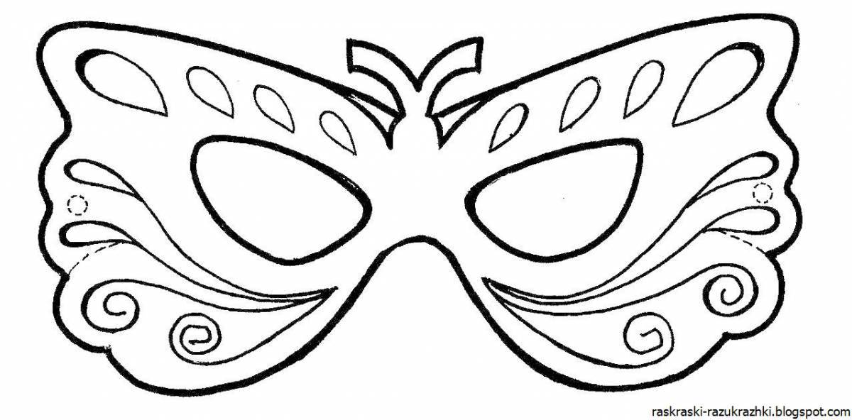 Glitter face mask coloring page