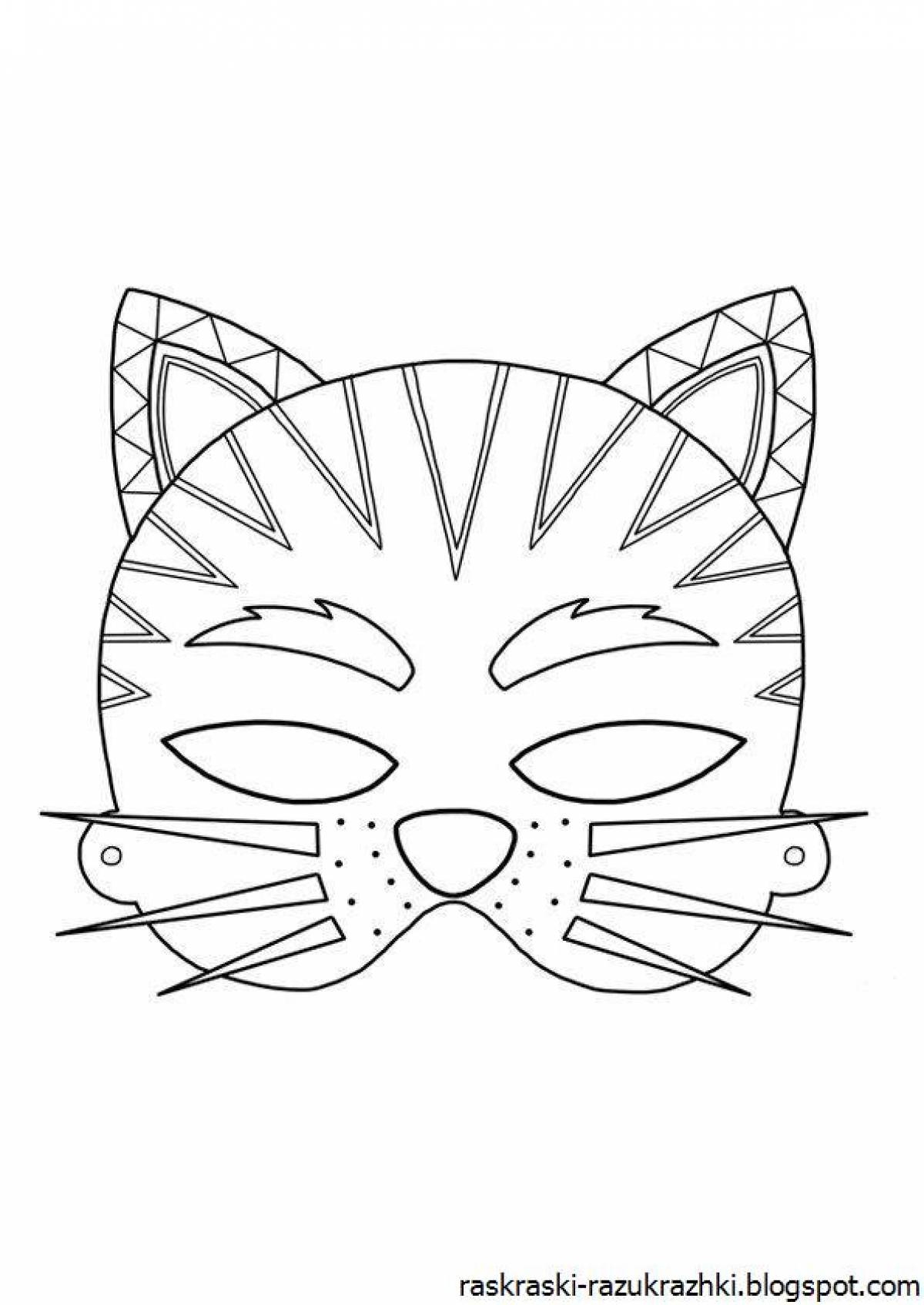 Gorgeous mask coloring page