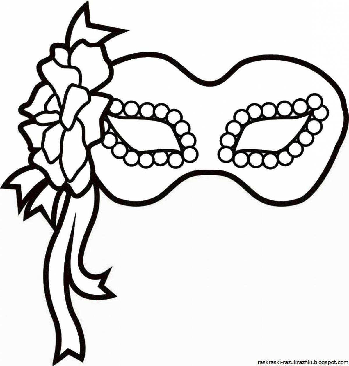 Shimmery face mask coloring page