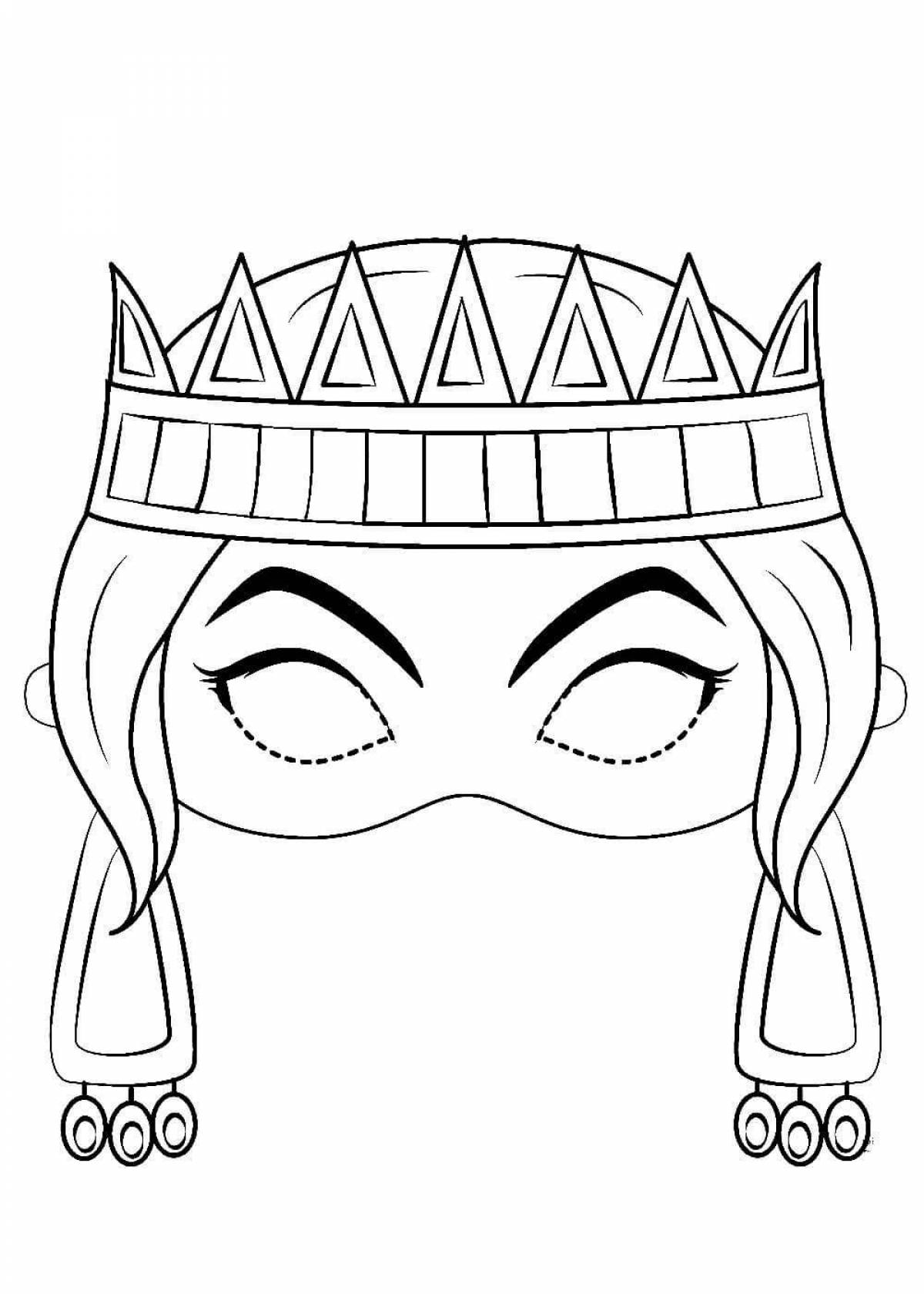 Outstanding mask coloring page