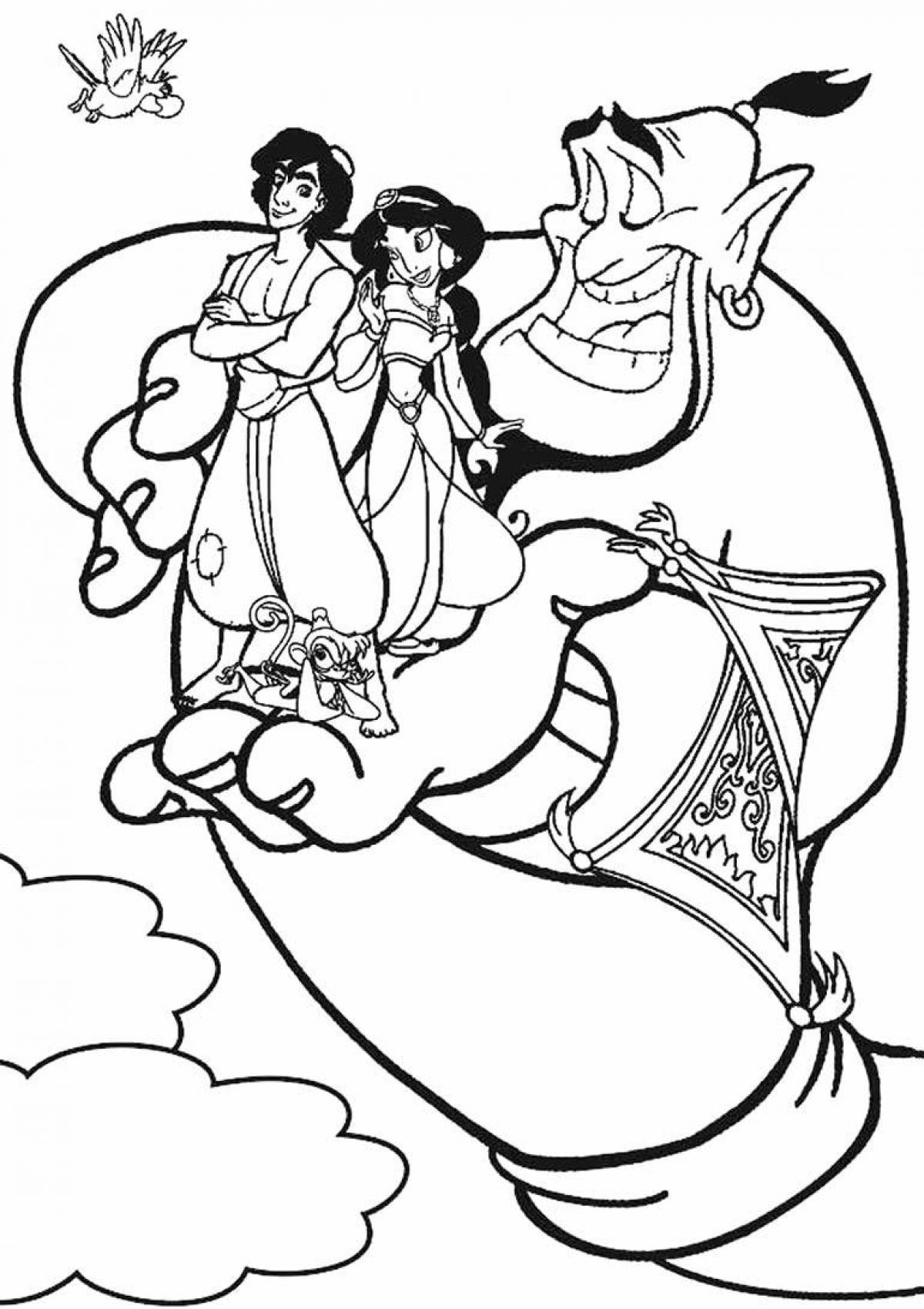 Aladdin fairy tale coloring book