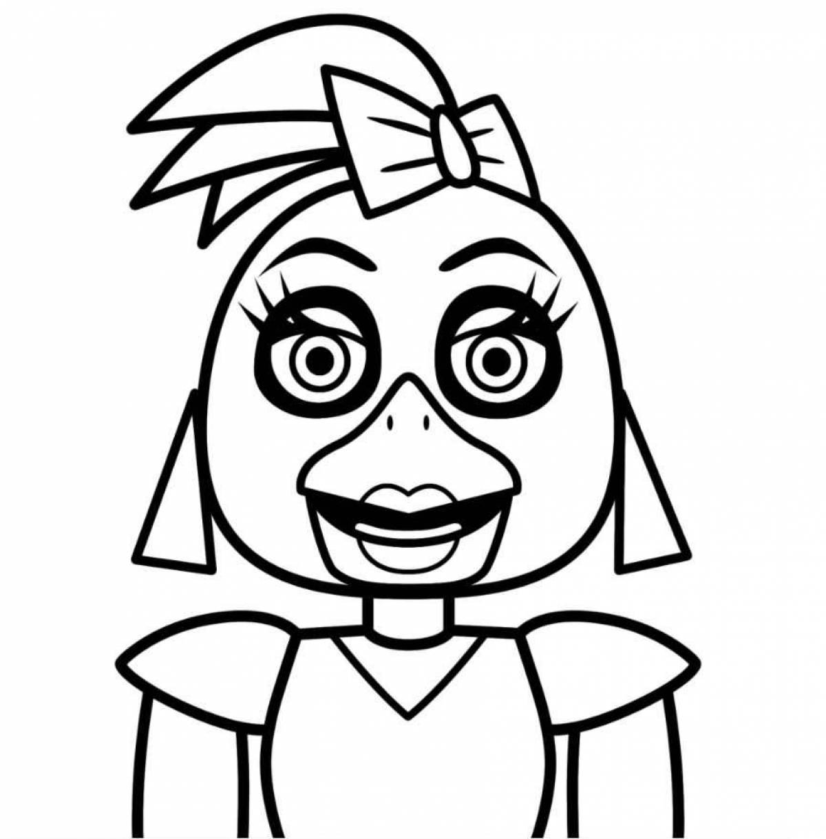 Chica's colorful coloring page