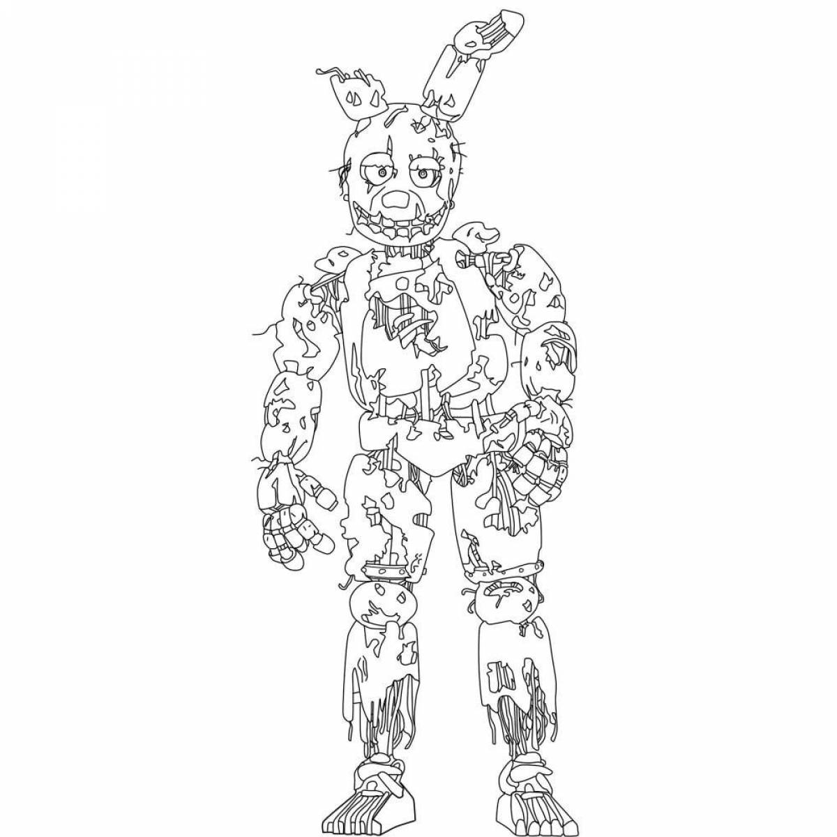 Springtrap shiny coloring page