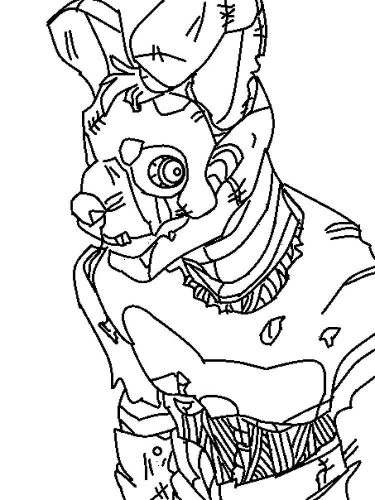 Springtrap stimulating coloring page