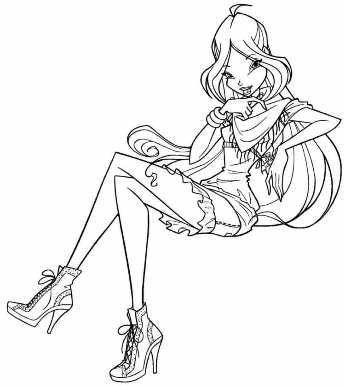 Bright coloring team flora