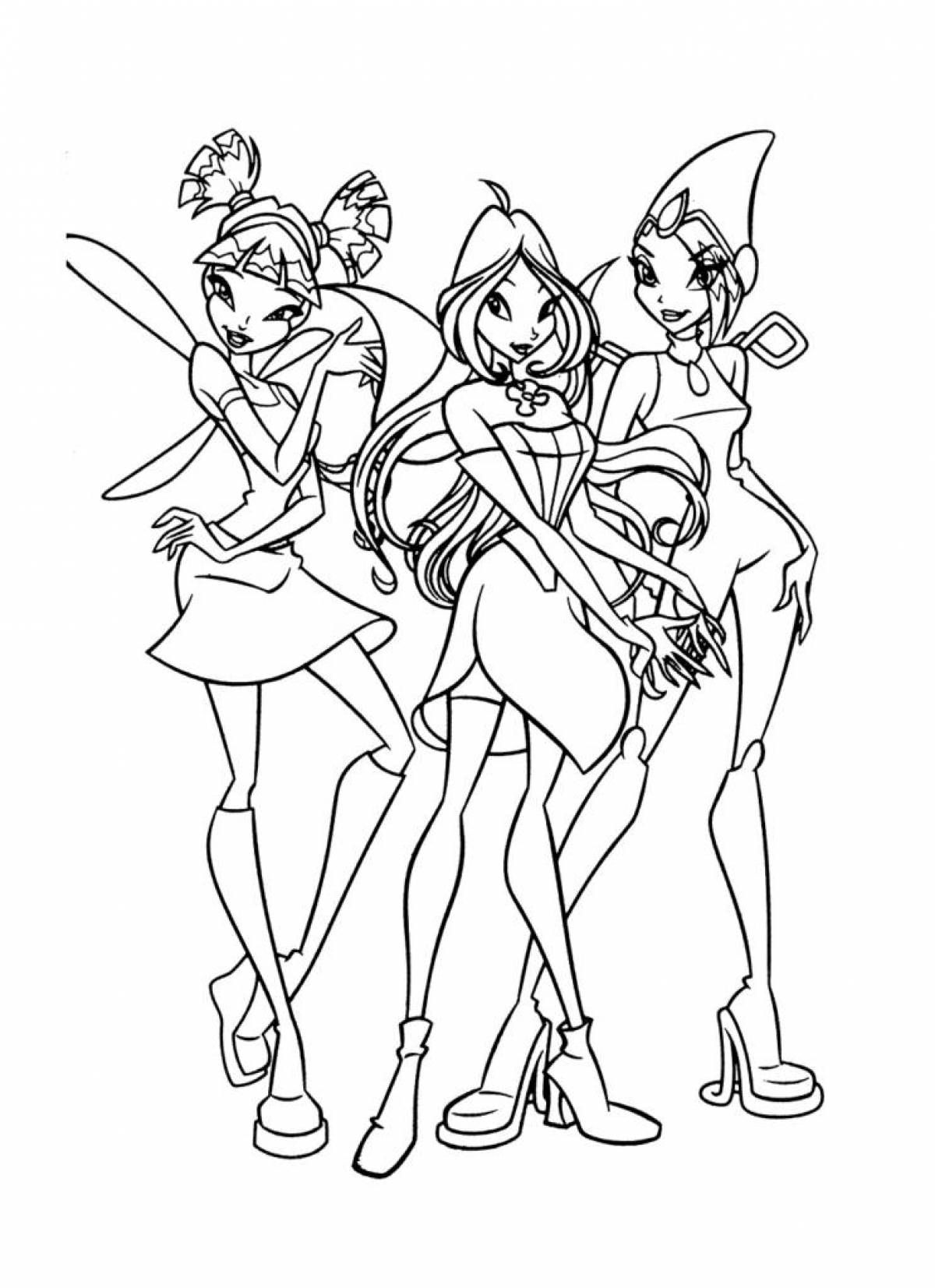 Gorgeous coloring page flora team