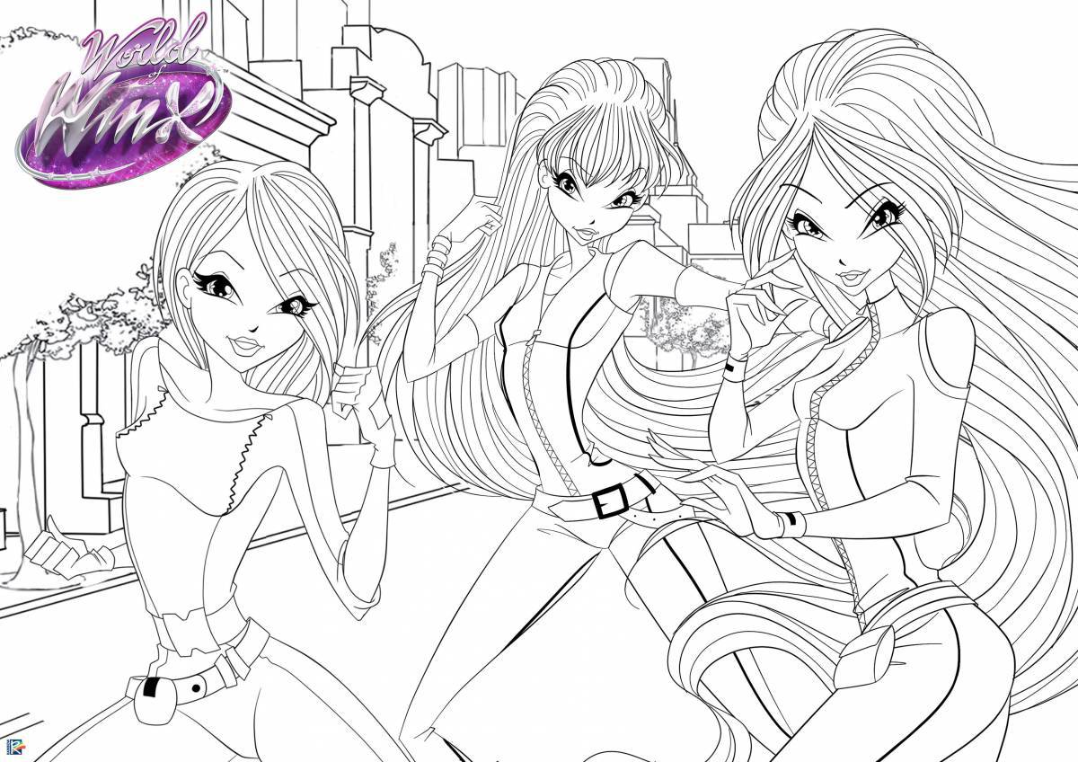 Amazing coloring page flora team
