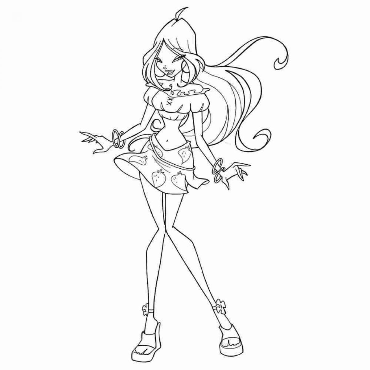 Sweet coloring page flora team