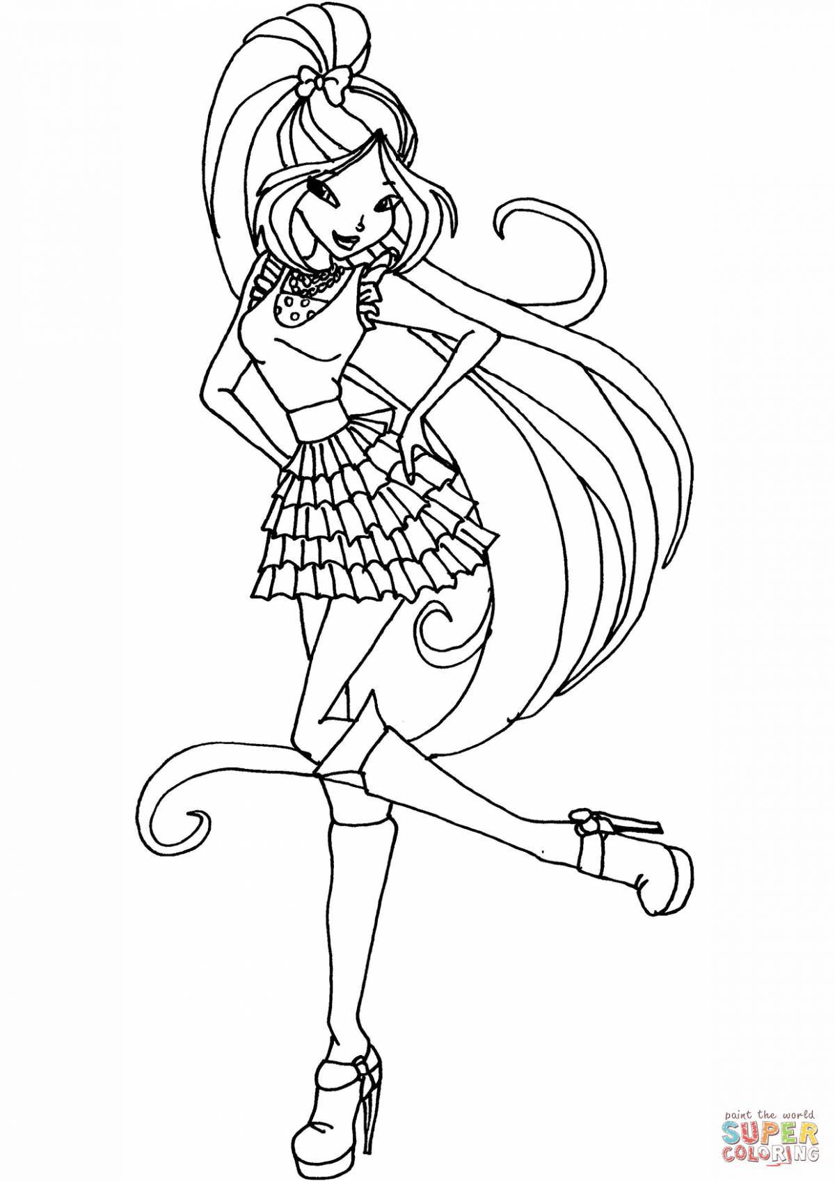 Intricate coloring team flora