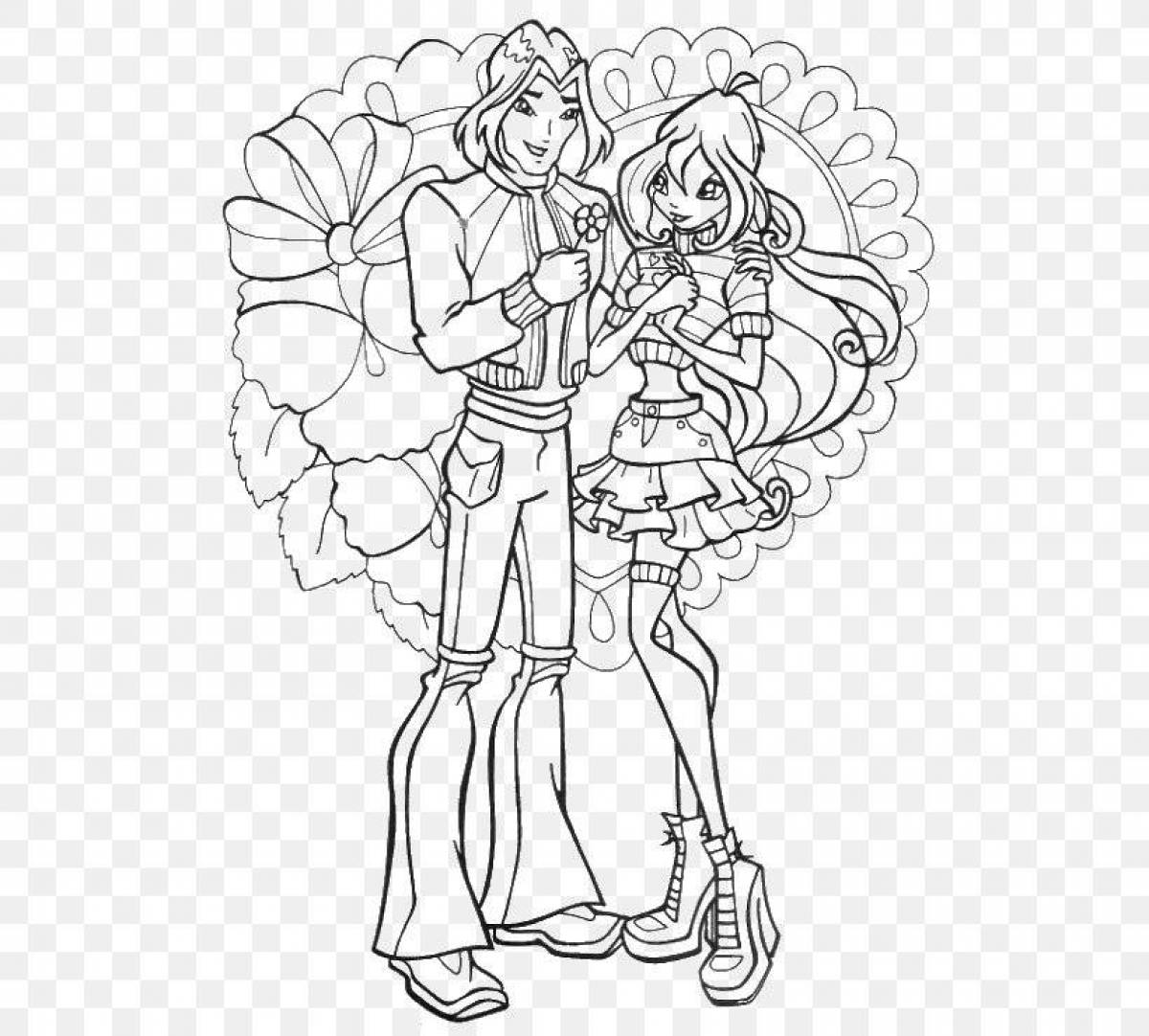 Detailed coloring team flora