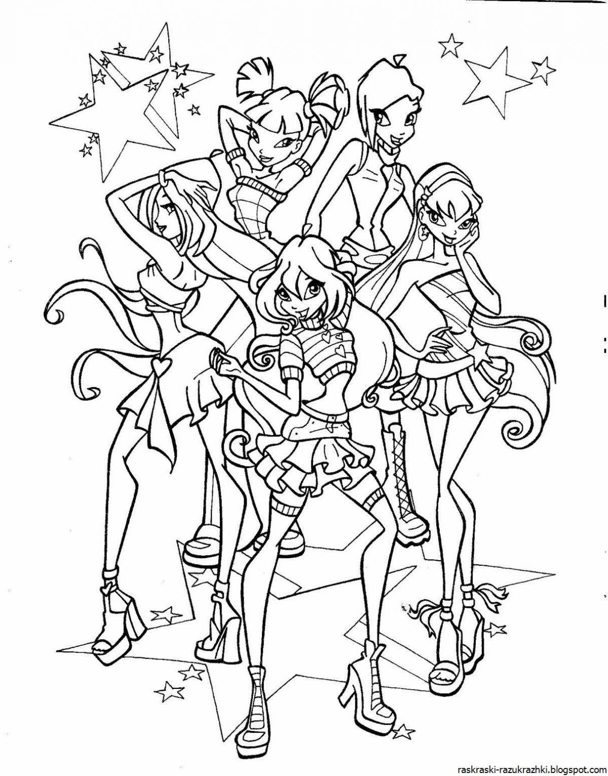 Exquisite coloring page flora team