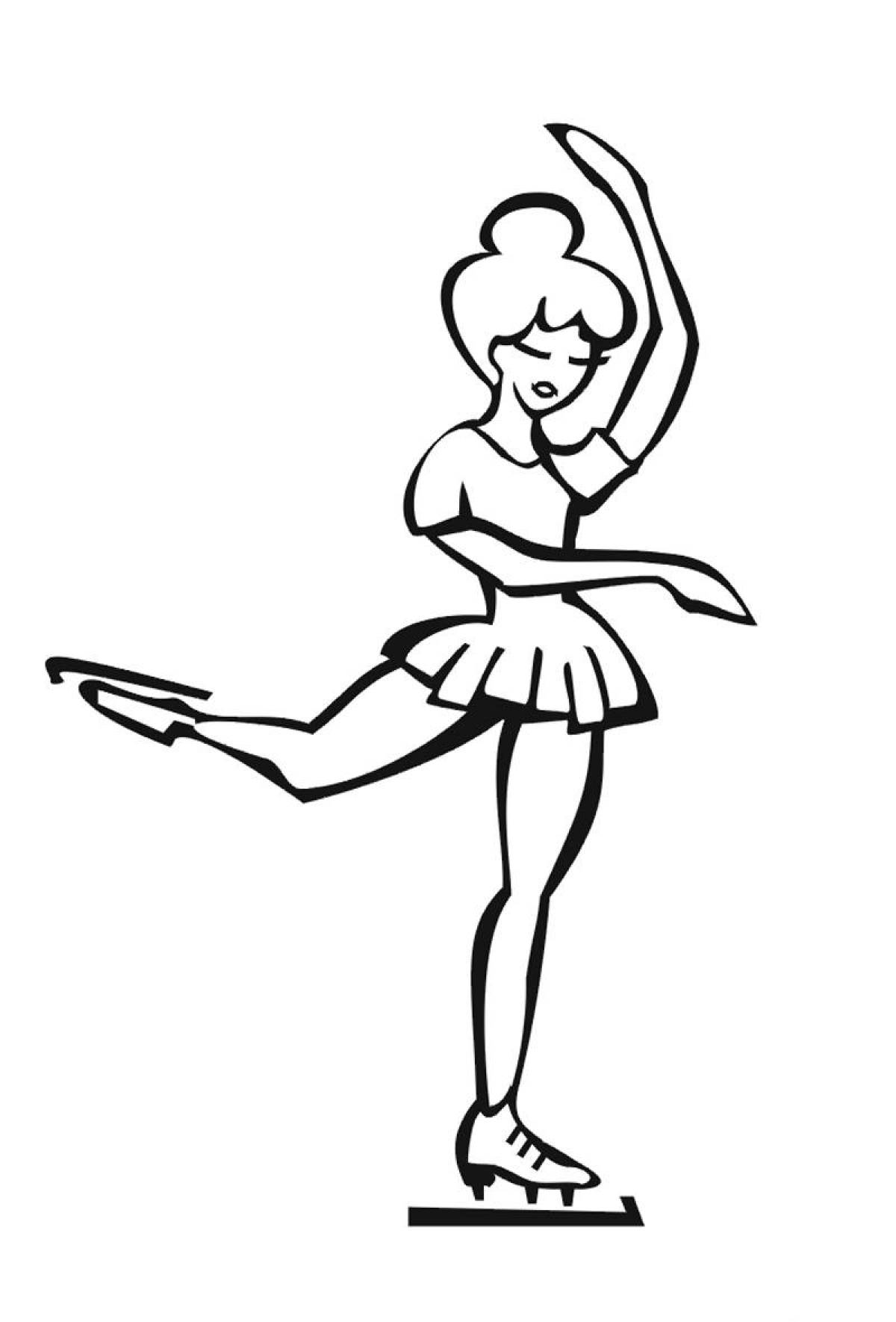 Colorful figure skating coloring page