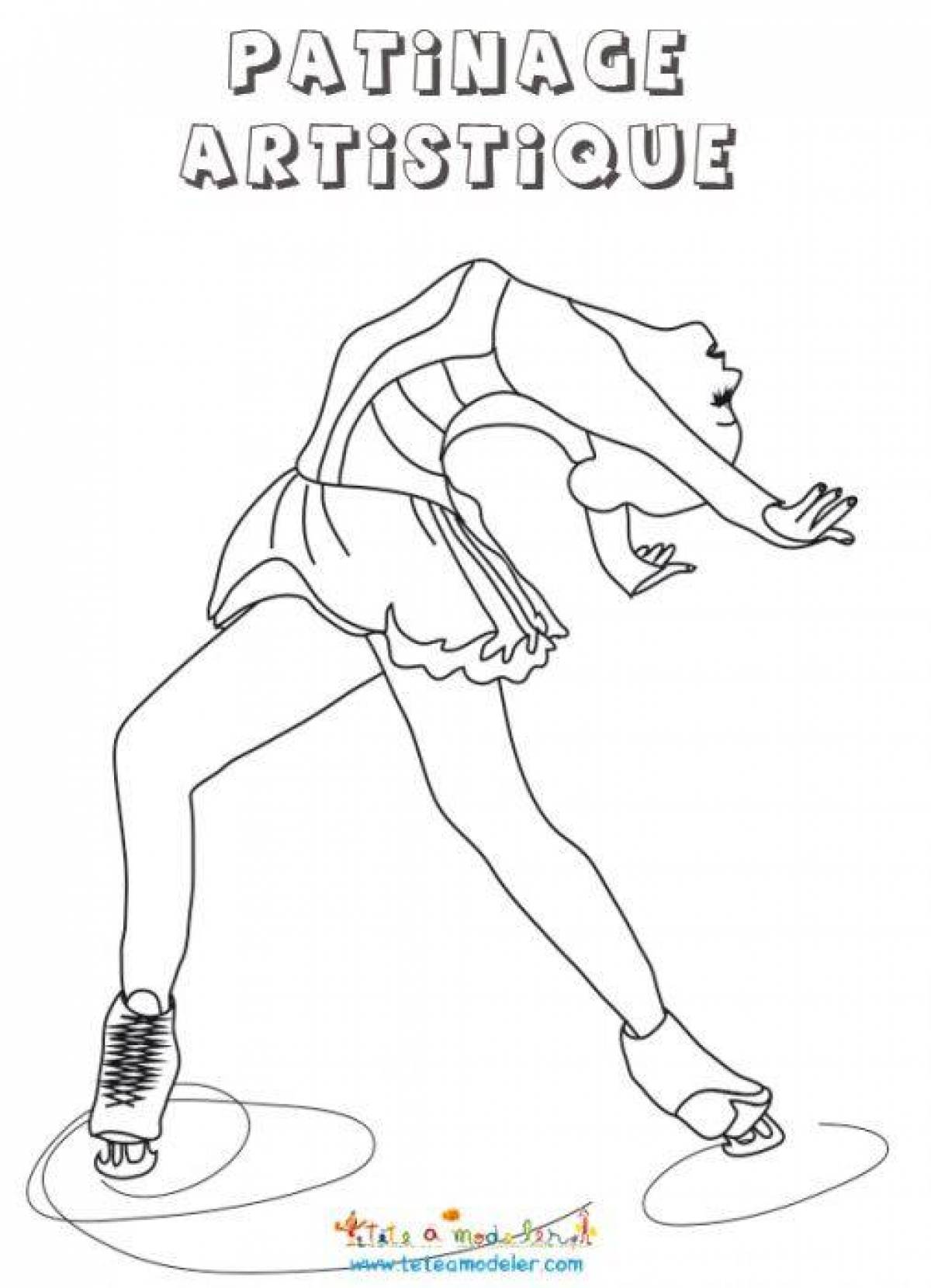 Coloring page exquisite figure skating