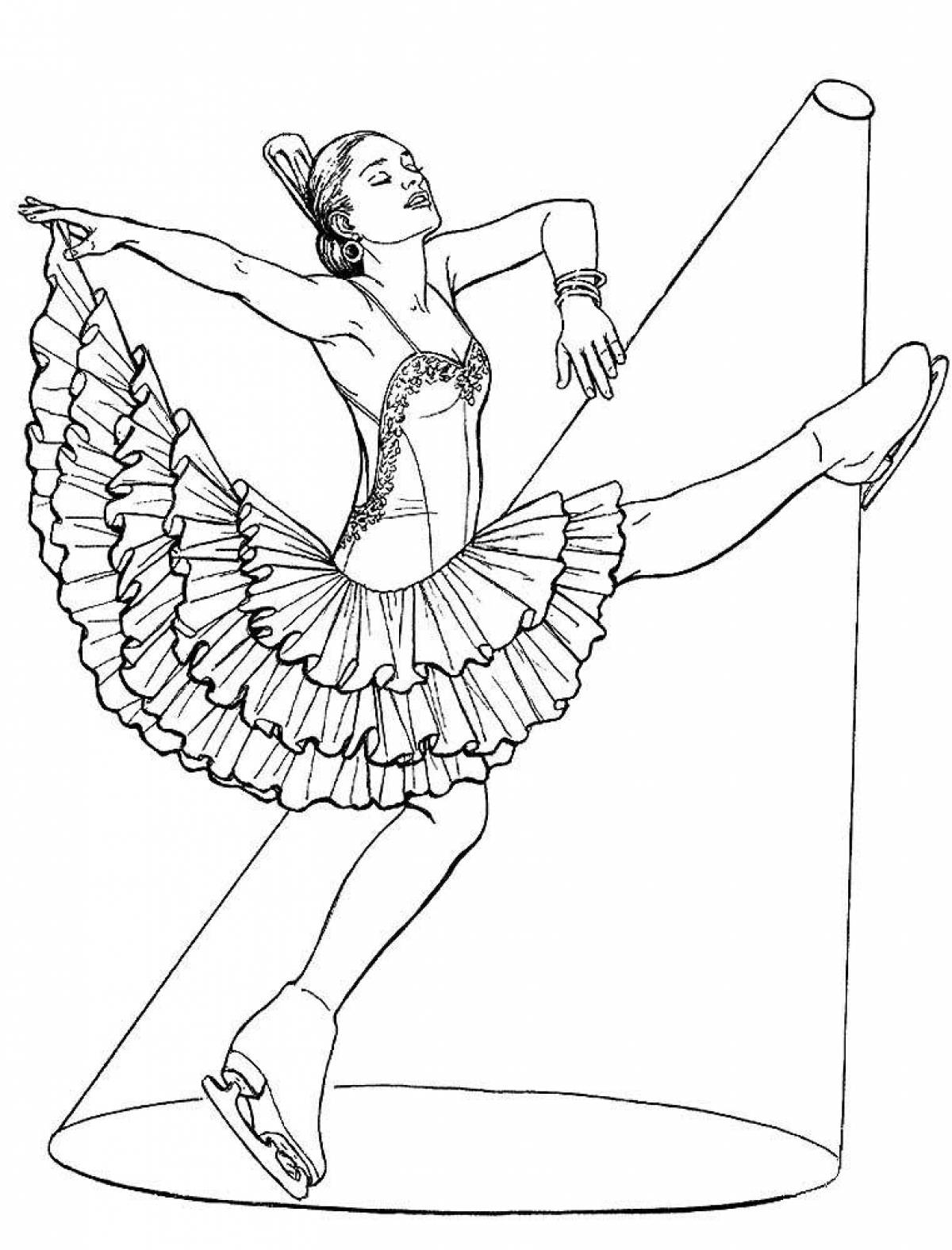 Amazing figure skating coloring page
