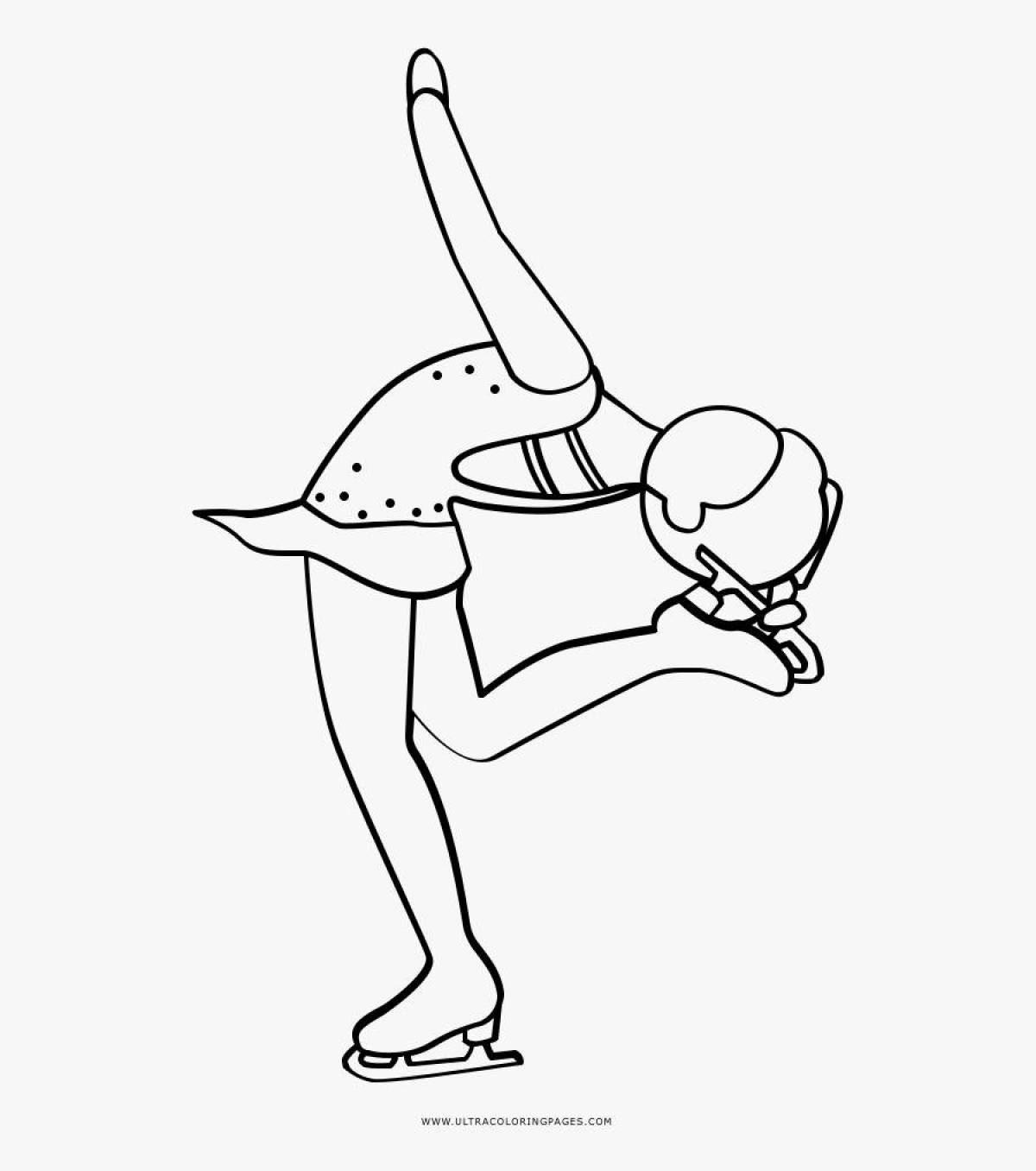 Awesome figure skating coloring page