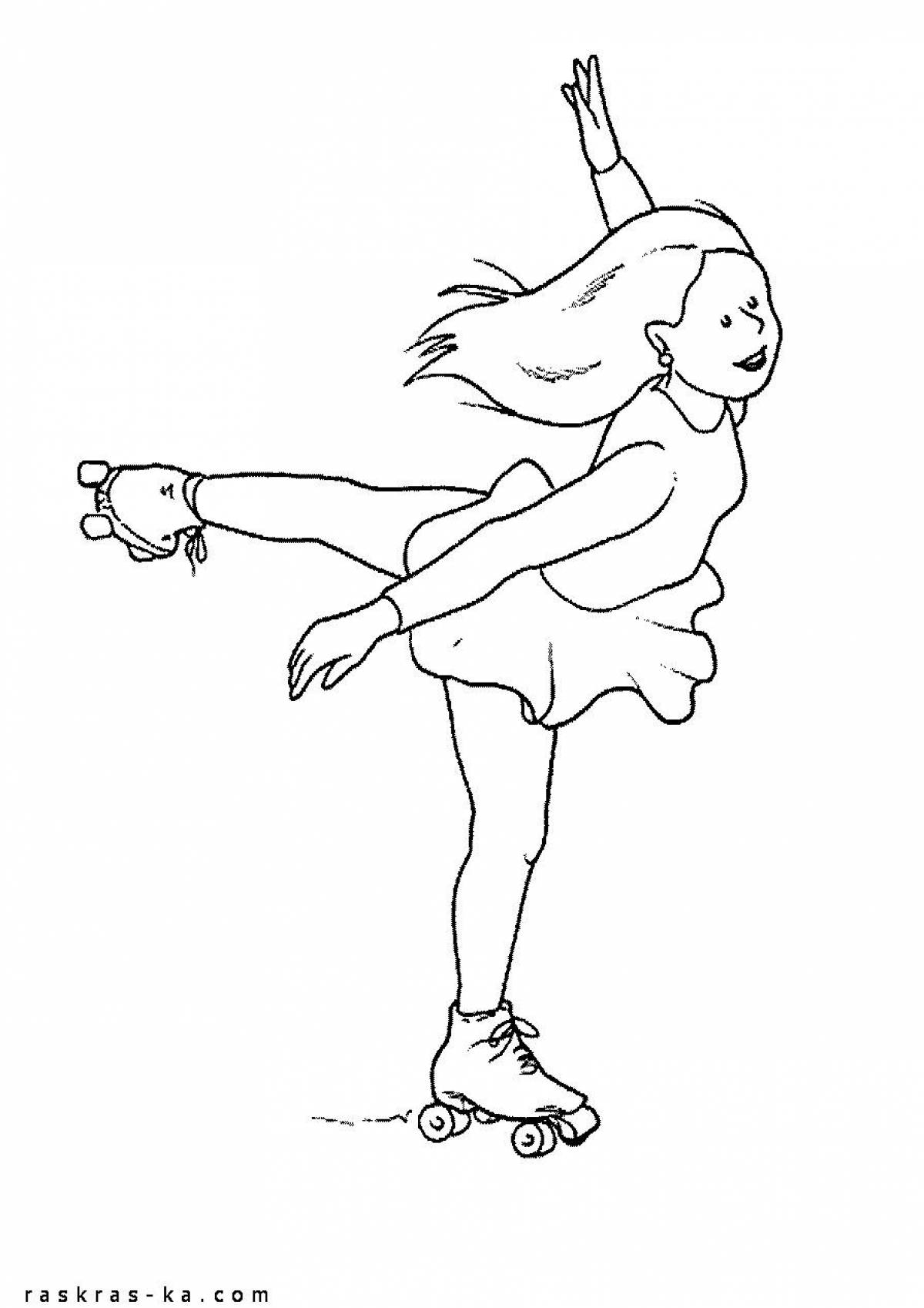 Fabulous figure skating coloring page