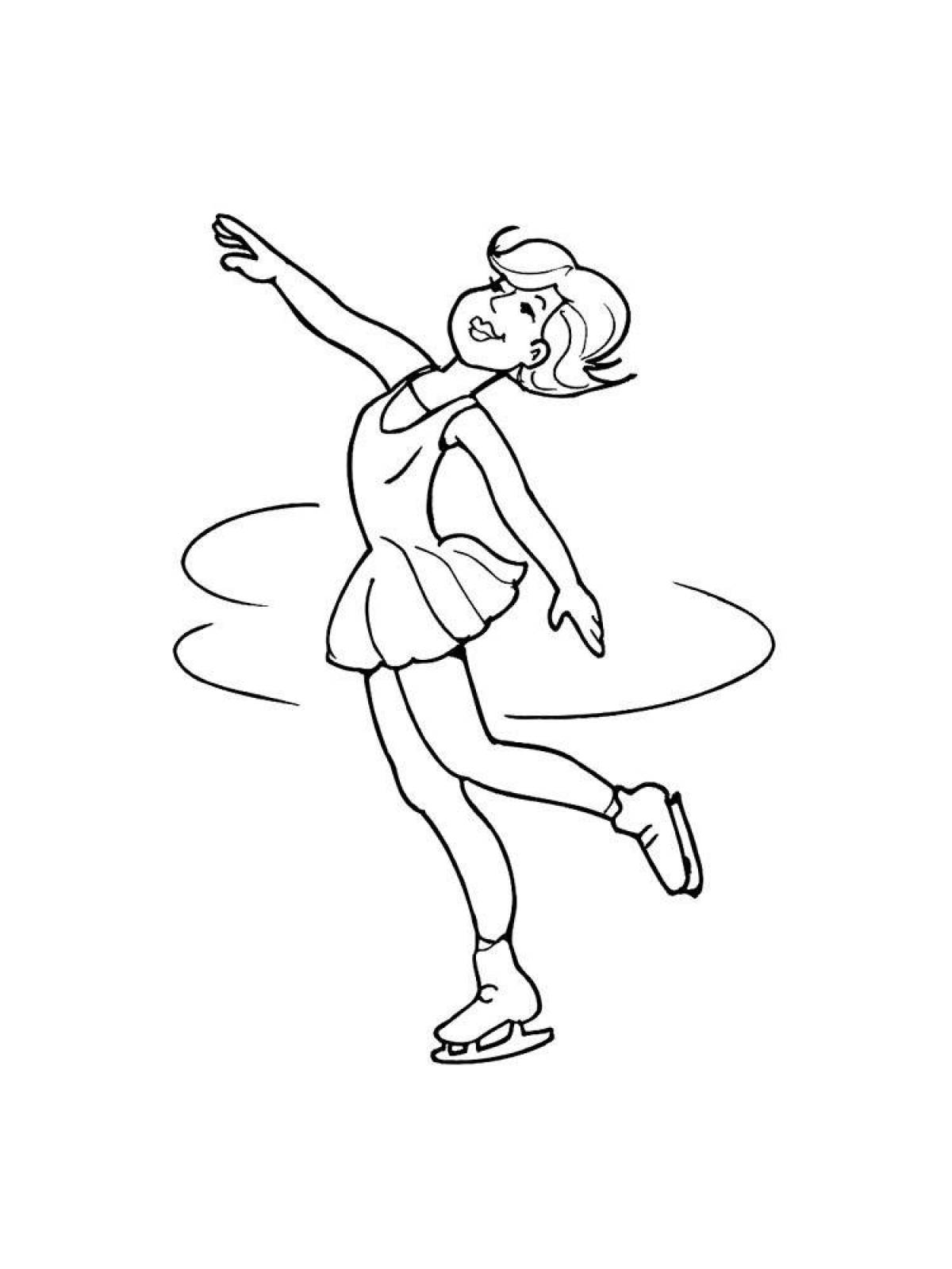 Tempting figure skating coloring page