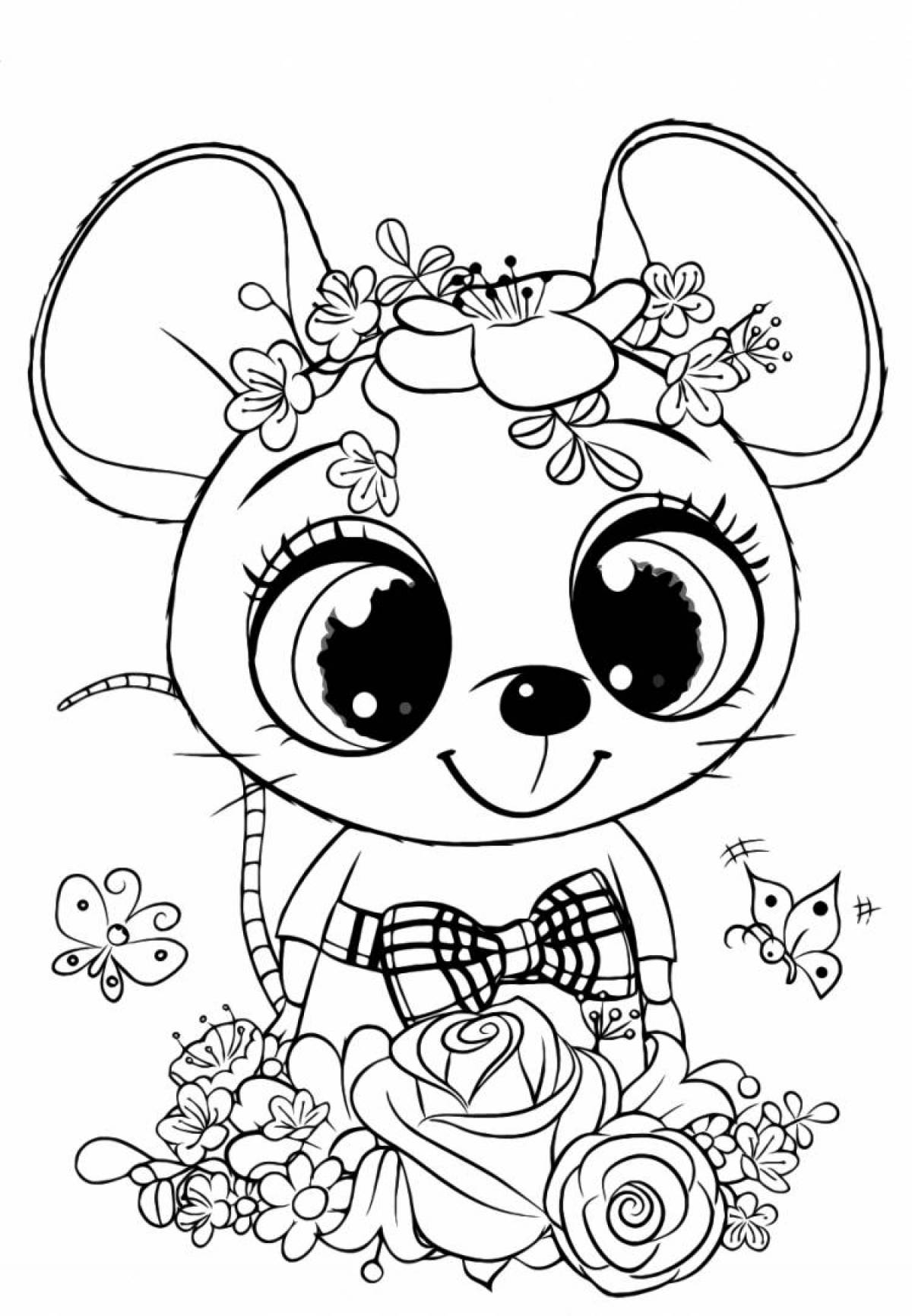 Idyllic coloring for girls cute animals