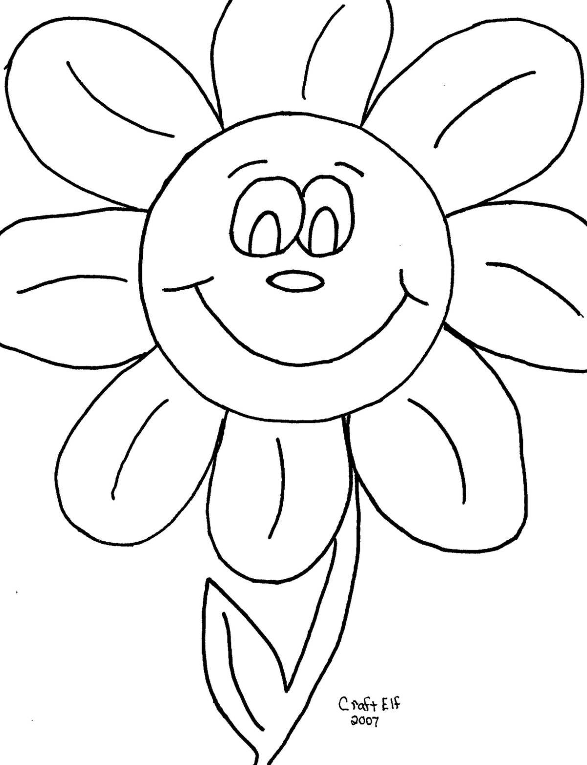 Радостная раскраска семицветный цветок для детей