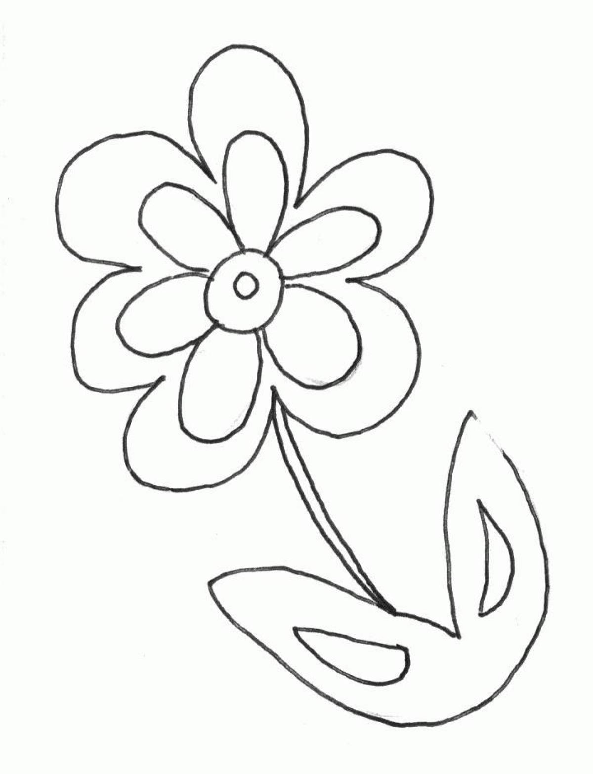 Adorable seven color flower coloring book for kids