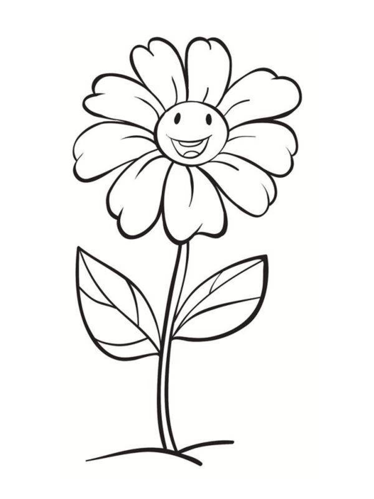 Ослепительная раскраска «семицветный цветок для детей»