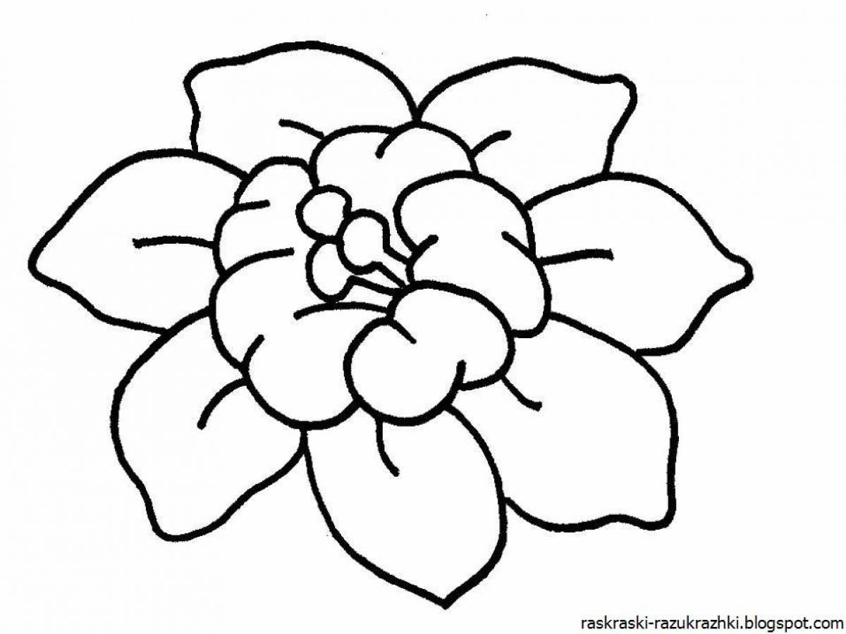 Adorable seven color flower for kids coloring book
