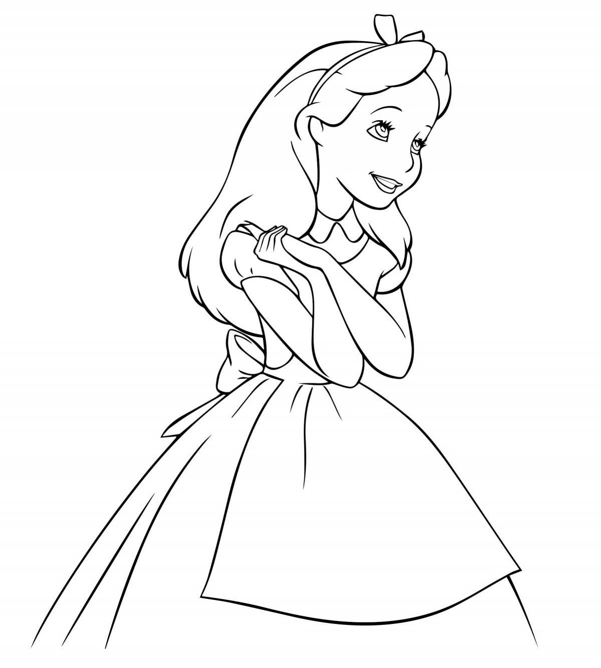 Раскраска яркая алиса