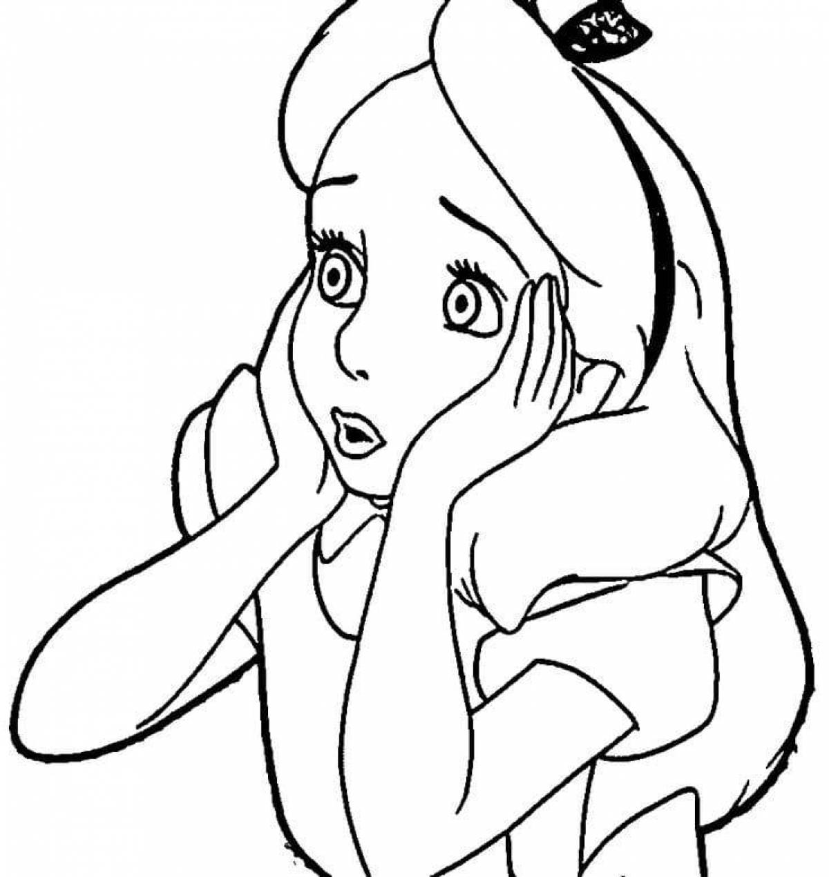 Glowing alice coloring page