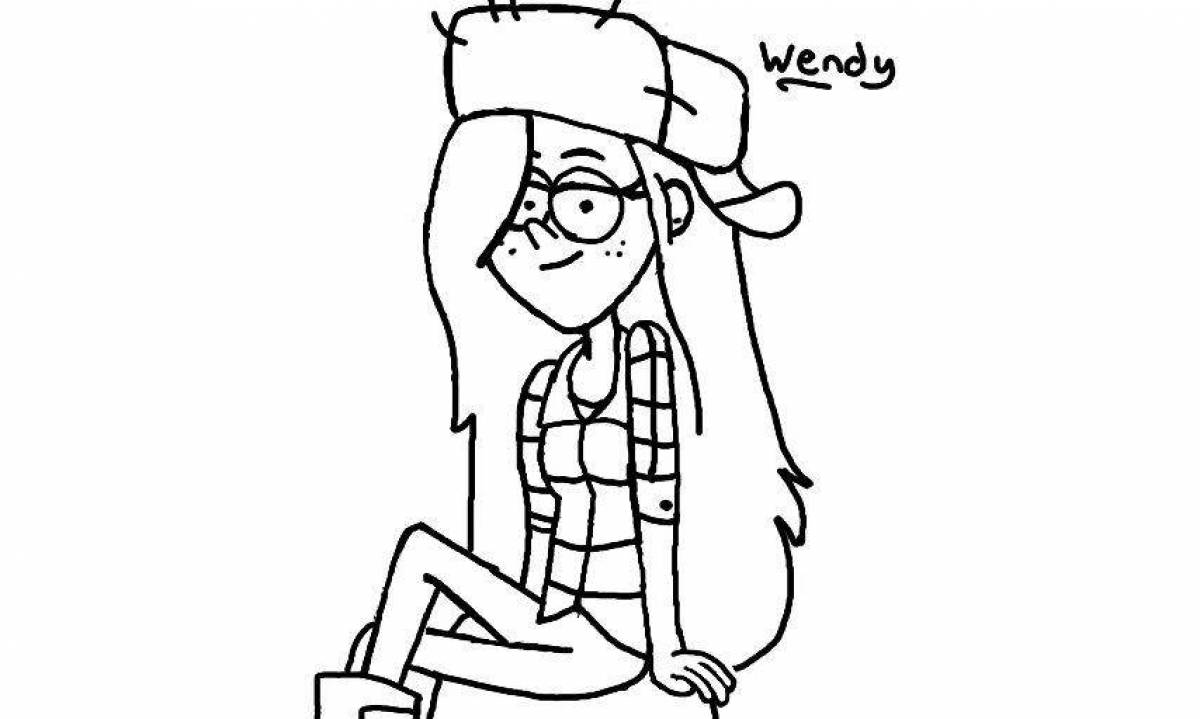 Glowing wendy coloring page