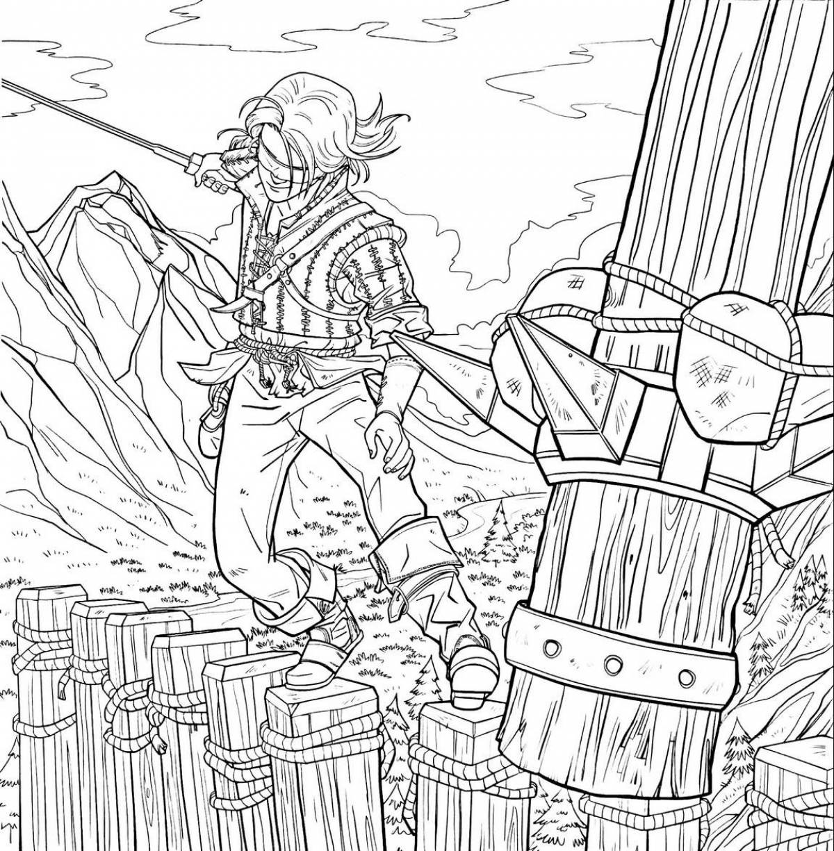 Fantastic witcher coloring page