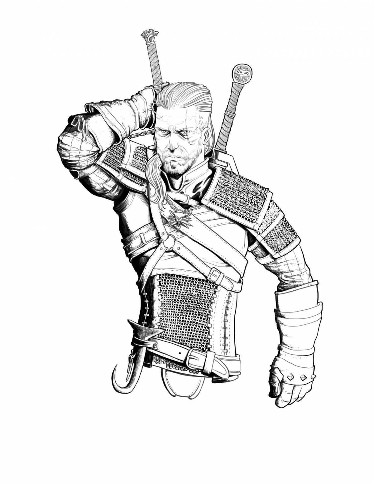 Charming witcher coloring page