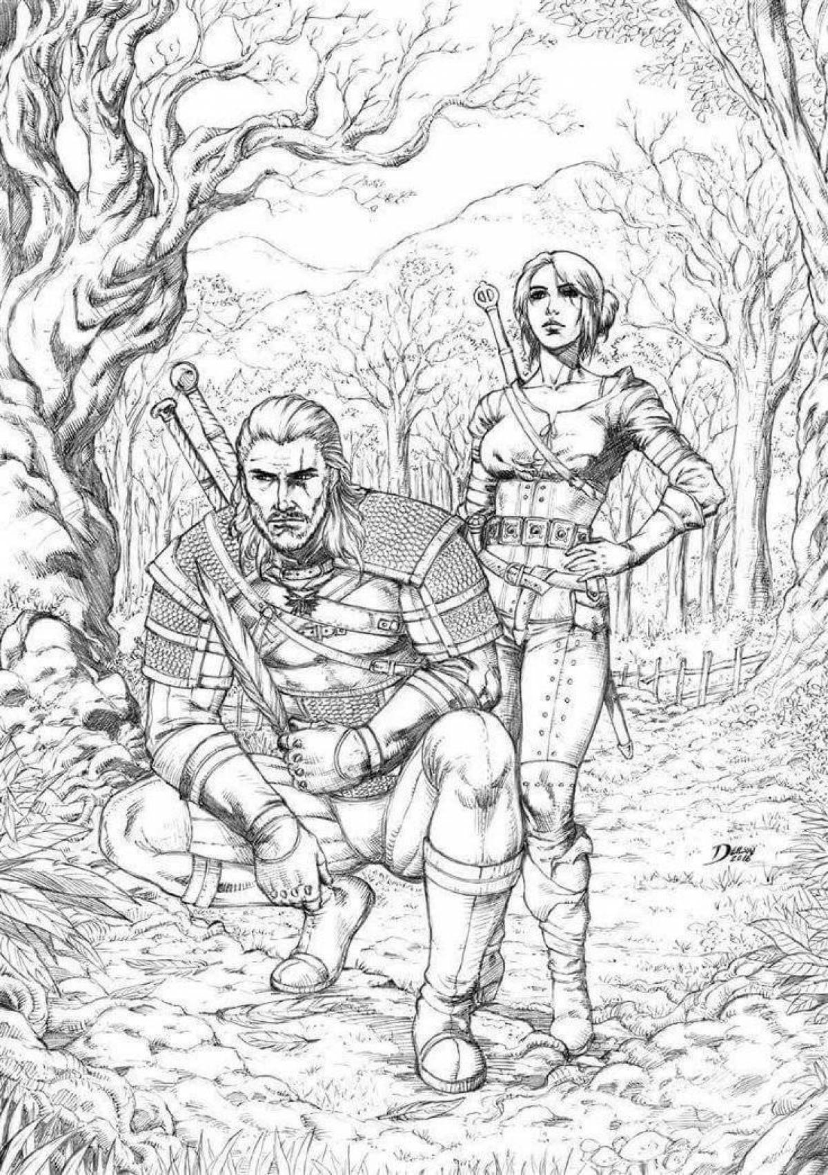 Vivid Witcher Coloring Page