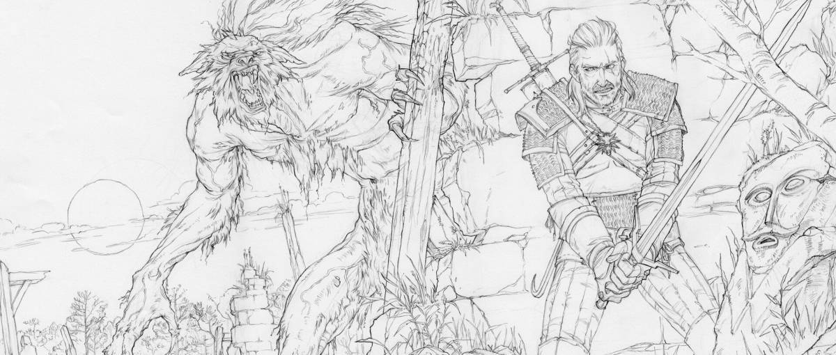 Comic witcher coloring book