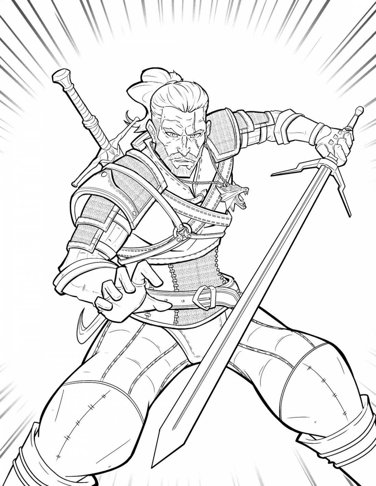 Coloring pages the witcher mystify