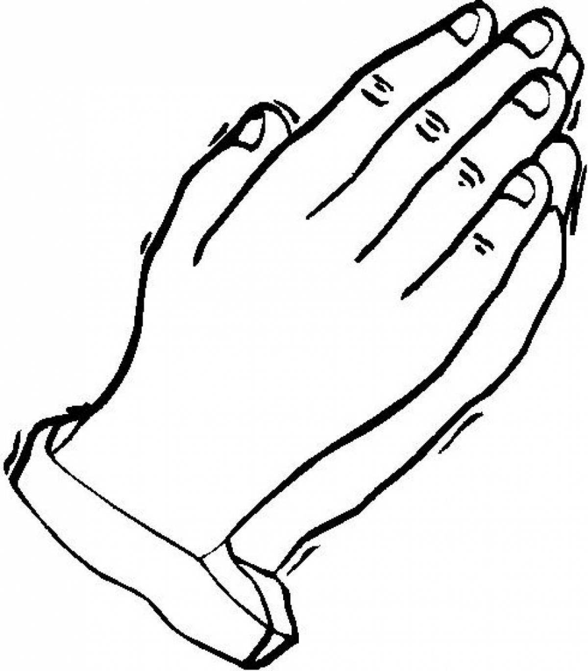 Playful hand art coloring page