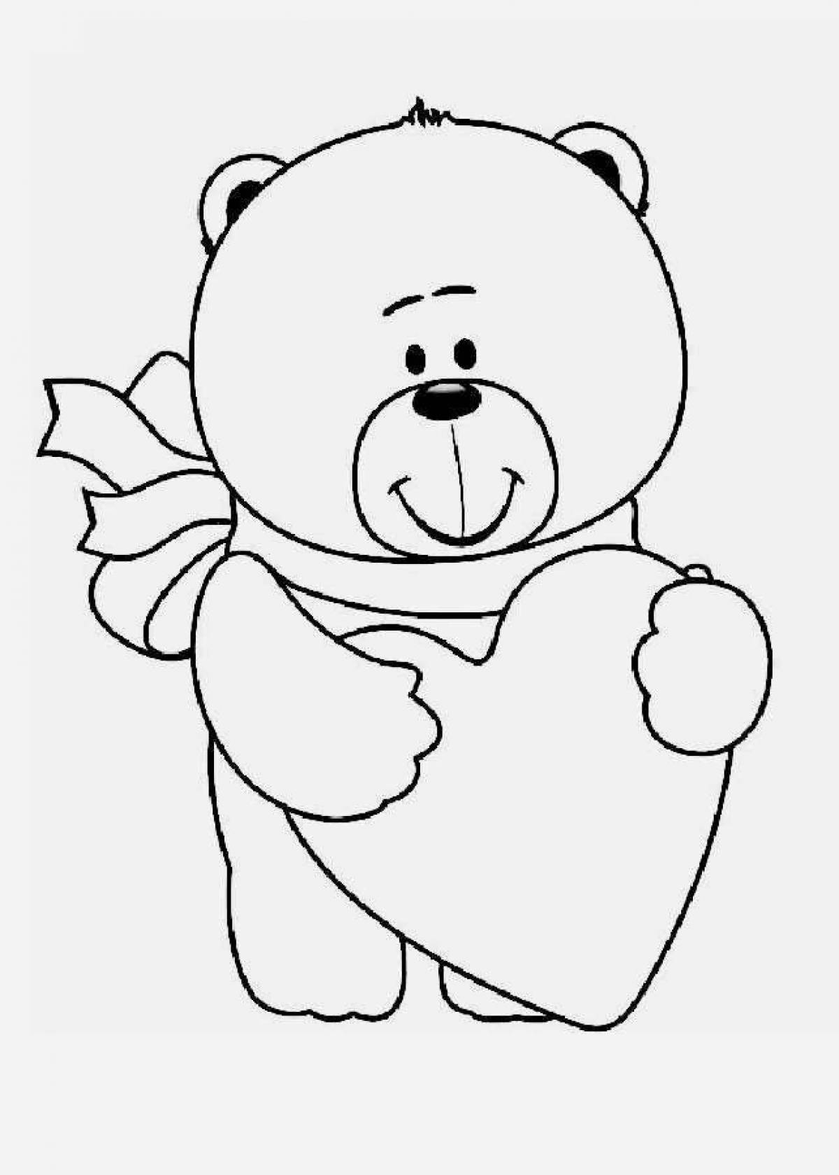 Care bear with heart coloring page